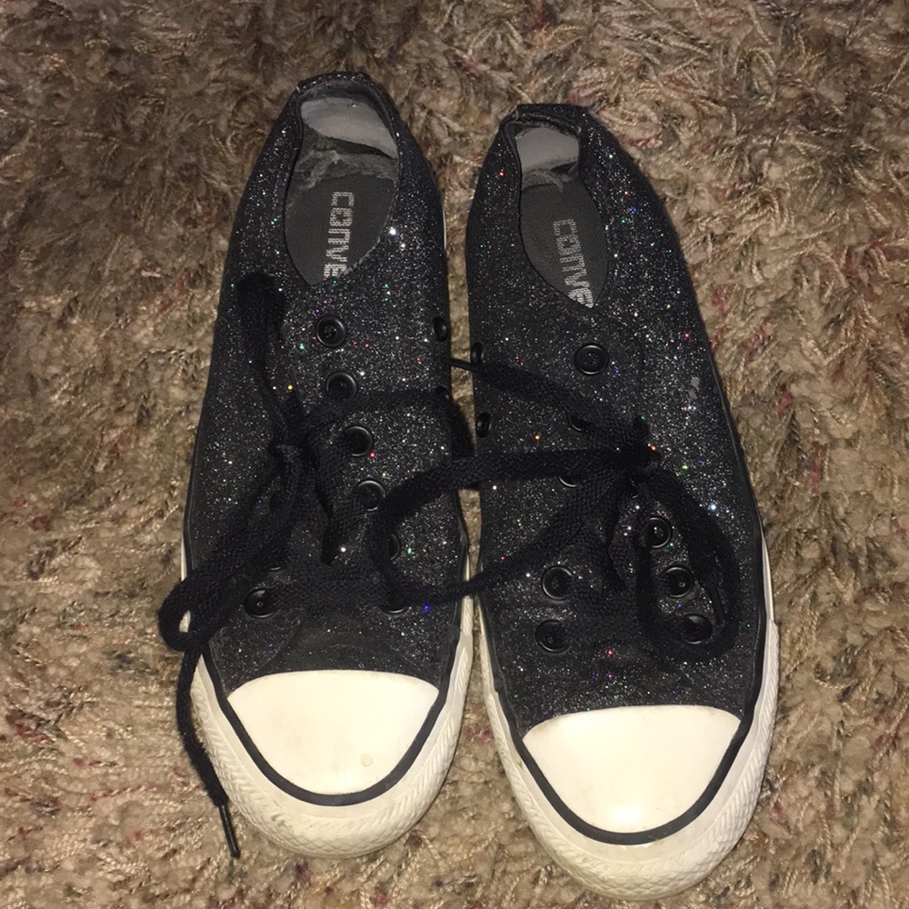 Black sparkly Converse